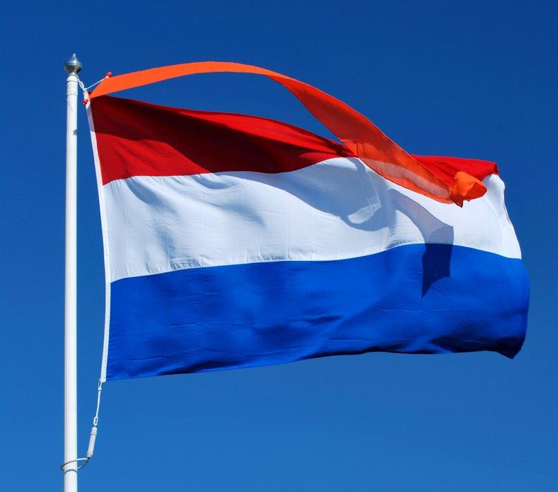 Nederlandse vlag met oranje wimpel v2