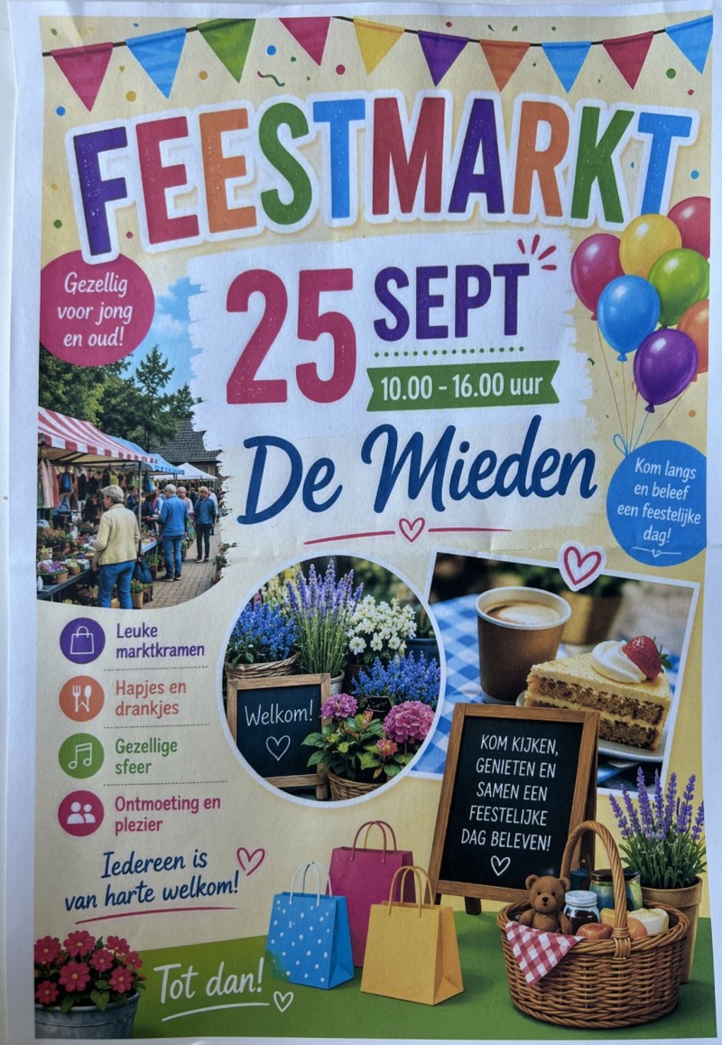 uitnodiging feestmarkt de mieden digitaal