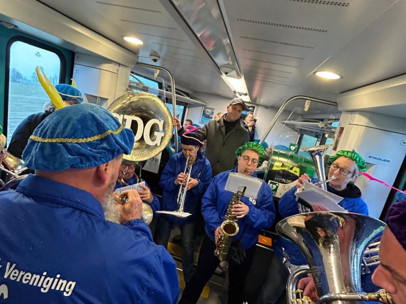 Foto SDG: in de Arriva trein